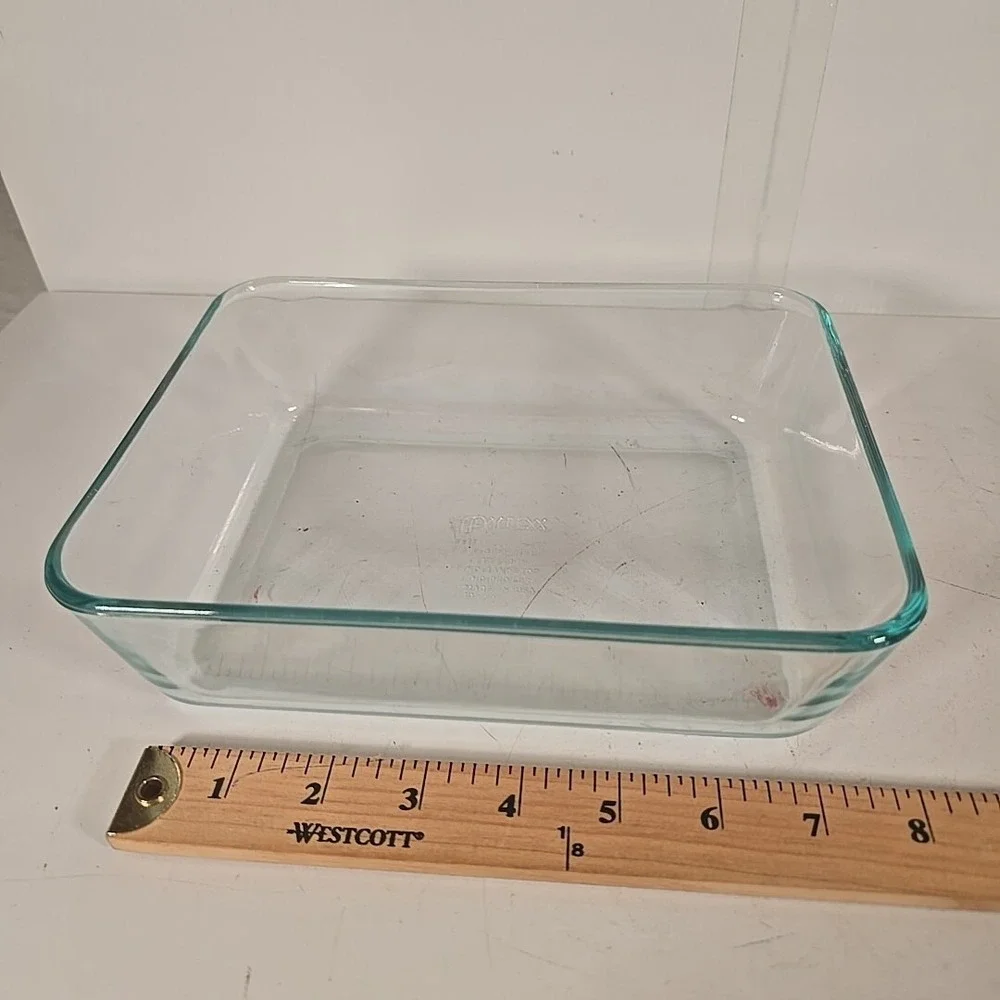 Pyrex 7211 6 Cups Baking Dish Clear Blue Tint‎ Glass